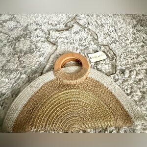Antik Kraft Woven Straw Clutch Crossbody NWT Gold Summer Beach Vacation